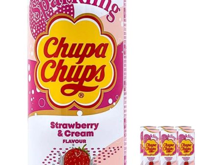 Chupa Chups Strawberry & Cream Sparkling Drink Multipack, 6 x 250 ml Online Sale