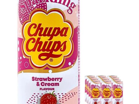 Chupa Chups Strawberry & Cream Sparkling Drink Multipack, 24 x 250 ml For Cheap