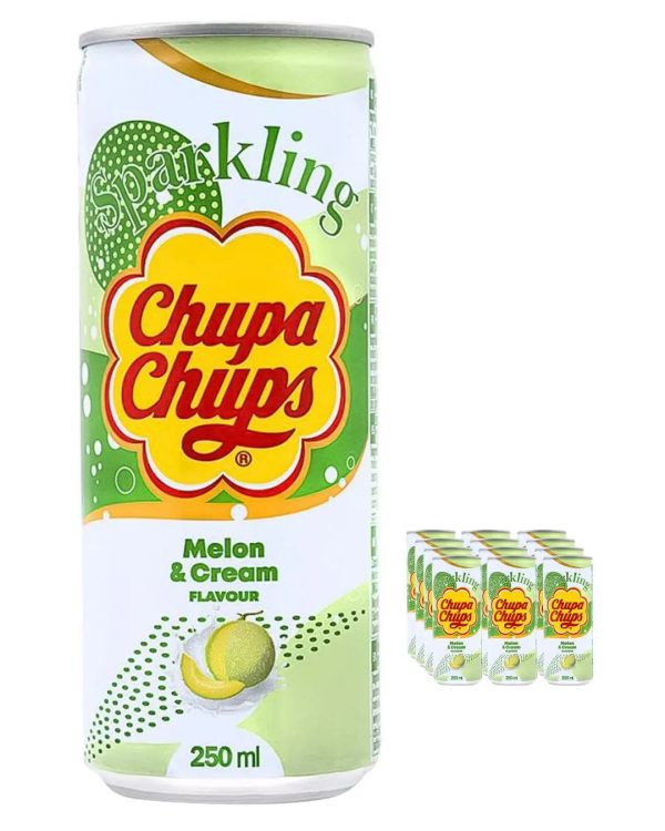 Chupa Chups Melon & Cream Sparkling Drink Multipack, 24 x 250 ml Supply