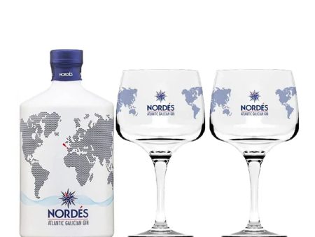 Nordés Atlantic Galician Gin Gift Pack With 2 Glasses, 70 cl Supply