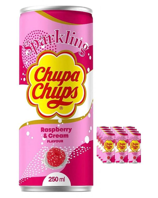 Chupa Chups Raspberry & Cream Sparkling Drink Multipack, 24 x 250 ml Hot on Sale