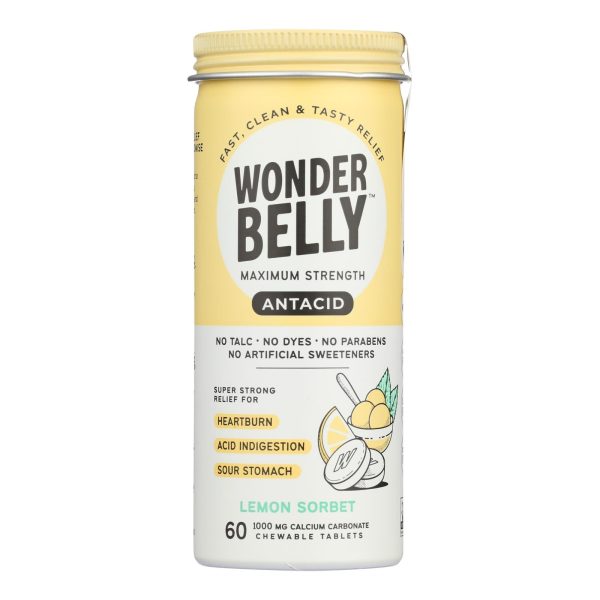 Wonder Belly - Antacid Lemon Sorbet - Case Of 4-60 Count Discount