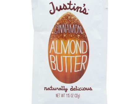 Justin s Nut Butter Squeeze Pack - Almond Butter - Cinnamon - Case Of 10 - 1.15 Oz. Online Hot Sale