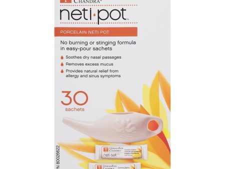 Himalayan Chandra Neti Pot - Porcelain - With 30 Sachets - 1 Count Discount