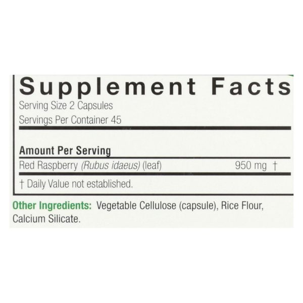 Nature s Answer - Red Raspberry Leaf - 90 Capsules Discount