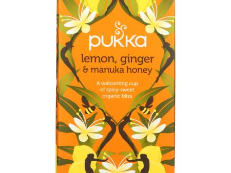 Pukka - Tea Organic Lemon Ginger Manuka Honey - Case Of 4-20 Bags Supply