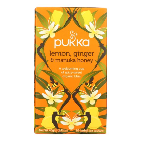 Pukka - Tea Organic Lemon Ginger Manuka Honey - Case Of 4-20 Bags Supply