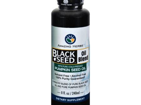 Amazing Herbs - Black Seed Oil Blend - Styrian Pumpkin Seed - 8 Oz For Cheap