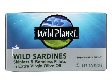 Wild Planet Wild Sardines - Skinless Boneless Fillets In Olive Oil - Case Of 12 - 4.25 Oz Cheap