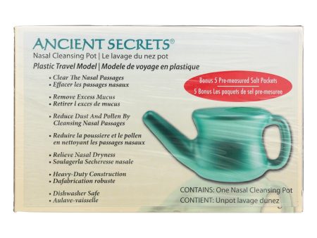 Ancient Secrets Nasal Cleansing Neti Pot - Plastic - 1 Pot For Discount