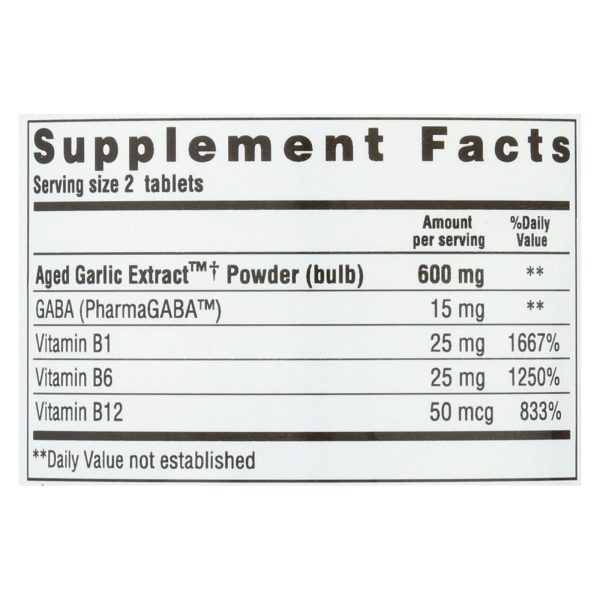 Kyolic - Aged Garlic Extract Stress And Fatigue Relief Formula 101 - 100 Tablets Online Sale