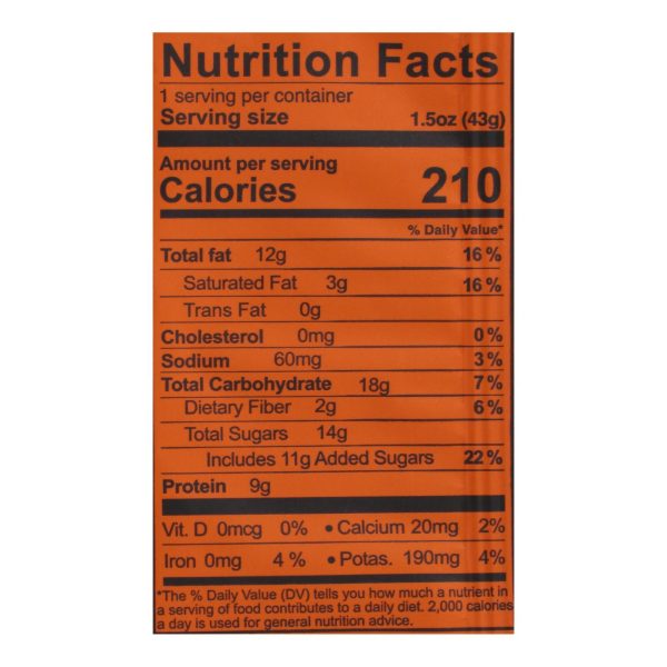 Kize Concepts - Energy Bar Raw Peanut Butter Chocolate Chip - Case Of 10-1.5oz Supply