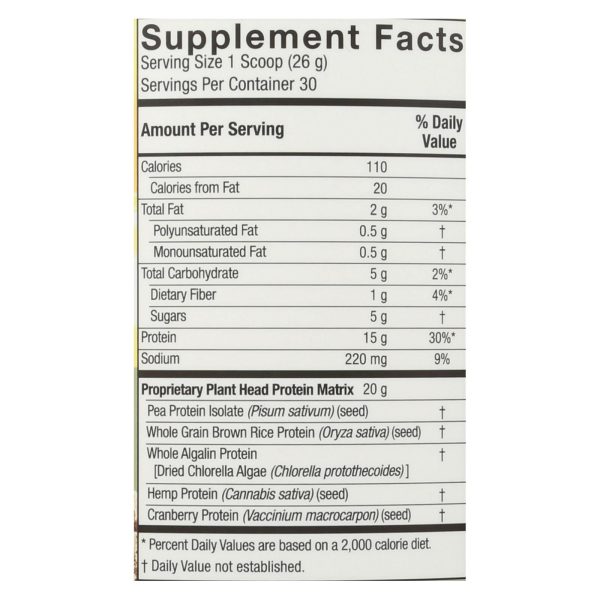 Genceutic Naturals Plant Head Protein - Vanilla - 1.65 Lb Online Sale