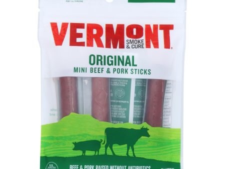 Vermont Smoke And Cure Beef & Pork Stick - Cracked Pepper - Case Of 8 - 6 .5 Oz For Sale