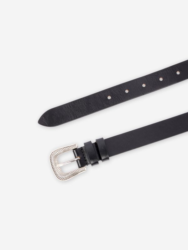 Thin belt in black leather Supply