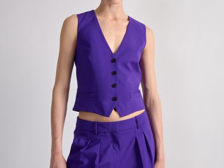 Purple wool suit waistcoat Fashion