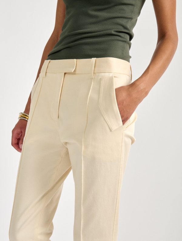 Sand stretch cotton gabardine Roxy trousers Hot on Sale