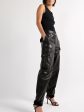 Black plongé leather cargo trousers Online