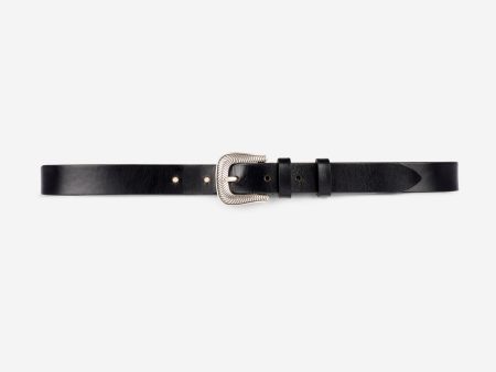 Thin belt in black leather Supply