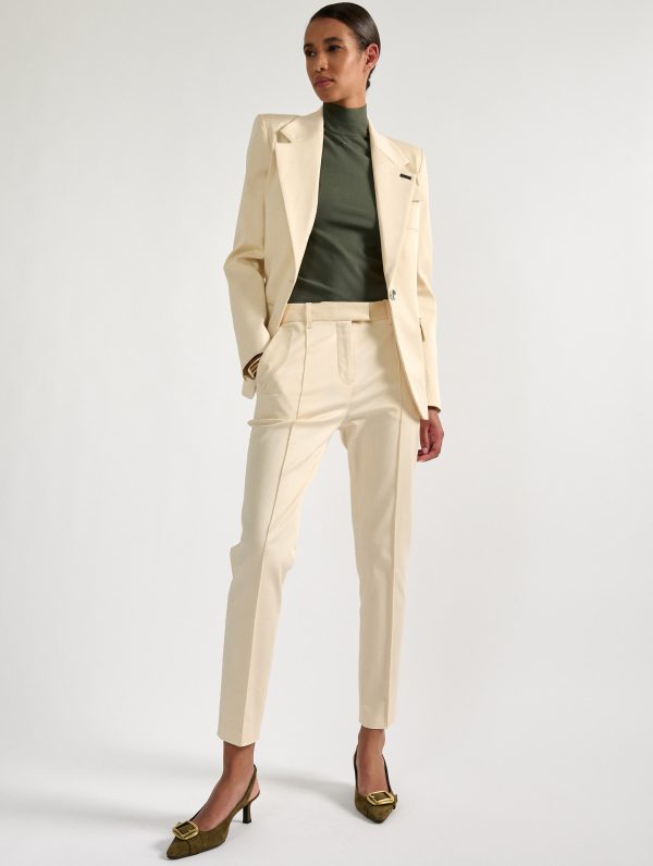 Sand stretch cotton gabardine Roxy trousers Hot on Sale