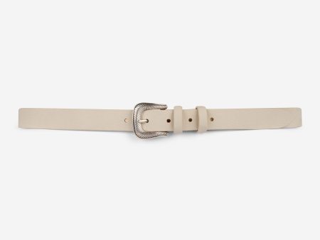 Thin belt in ivory suede on Sale