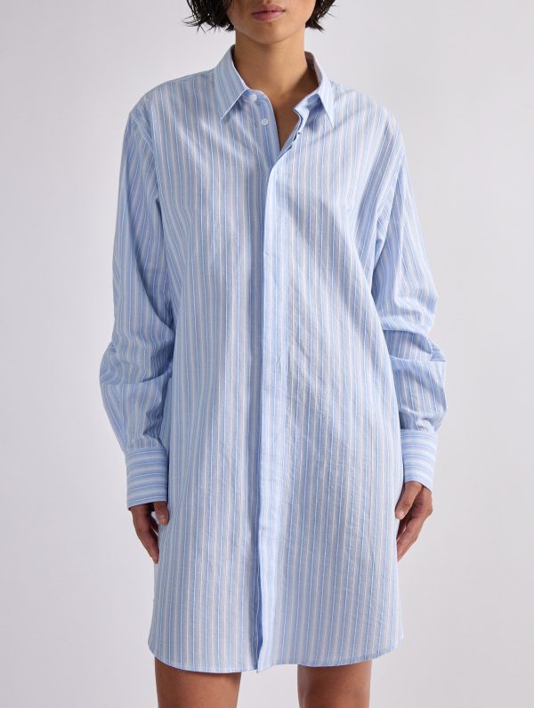 Oxford stripe shirt dress Online