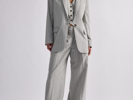 Grey tennis stripe straight jacket For Sale