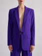 Straight jacket in purple woollen canvas Discount