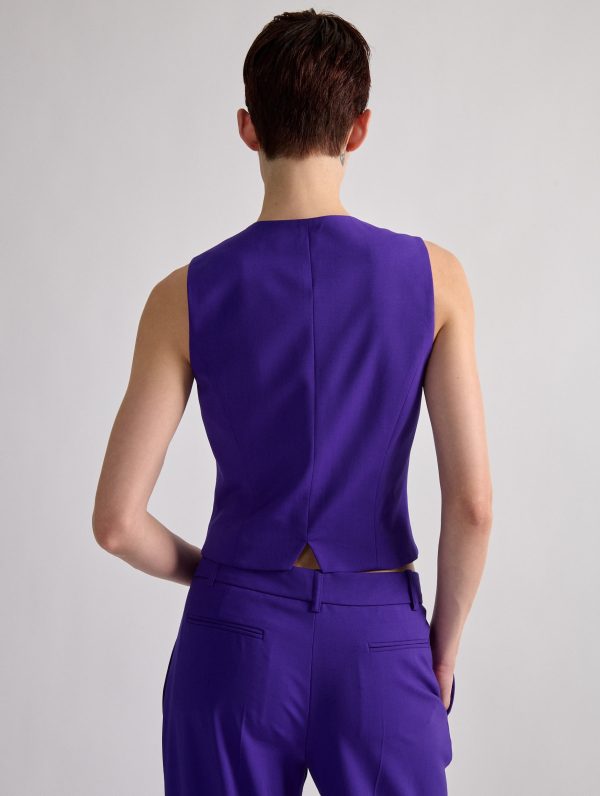 Purple wool suit waistcoat Fashion