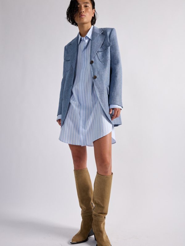 Oxford stripe shirt dress Online