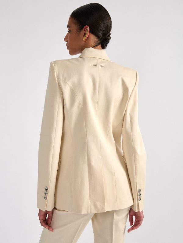 Sand stretch cotton gabardine 3-pocket jacket Hot on Sale