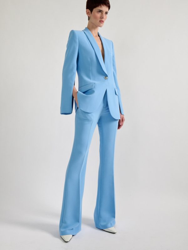 Zipped-sleeve suit jacket in blue caddy Supply