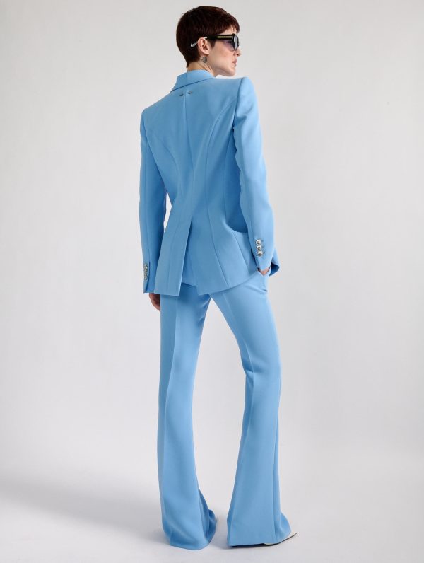 Zipped-sleeve suit jacket in blue caddy Supply