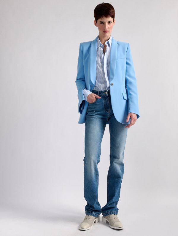 Zipped-sleeve suit jacket in blue caddy Supply