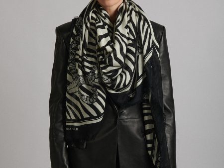 Black and white zebra print scarf Online Hot Sale