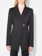 Black wool gabardine jacket with jewel clasp on Sale