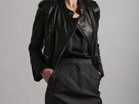 Black leather biker jacket Fashion