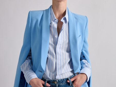 Zipped-sleeve suit jacket in blue caddy Supply