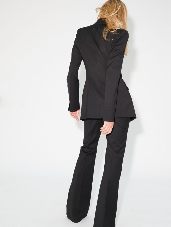 Black wool gabardine jacket with jewel clasp on Sale